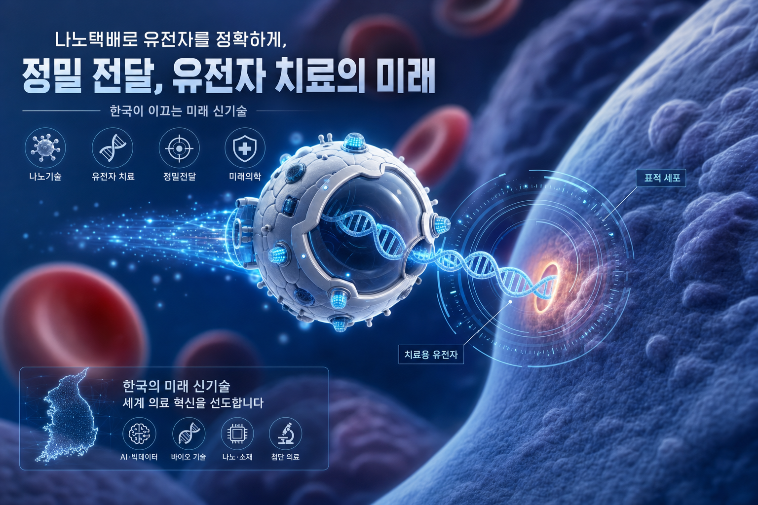 의학 나노택배 유전자치료 정밀전달 한국미래신기술 관련 이미지