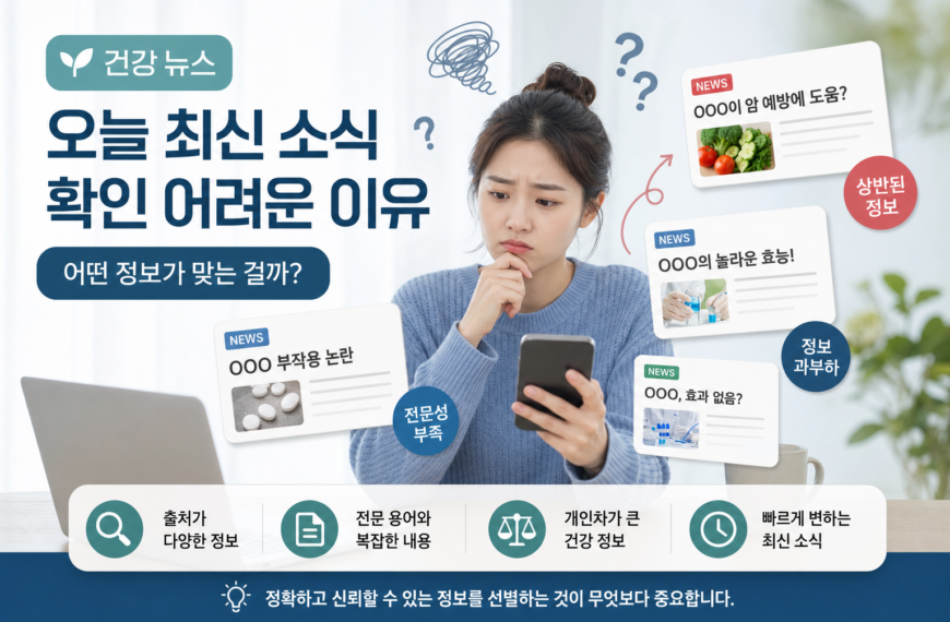 건강 건강 뉴스 오늘 최신 소식 확인 어려운 이유