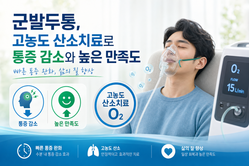 건강 군발두통 고농도 산소치료 통증감소와 만족도 관련 이미지