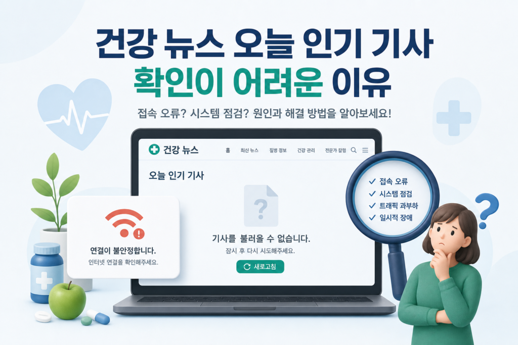 건강 뉴스 오늘 인기 기사 확인이 어려운 이유 관련 이미지