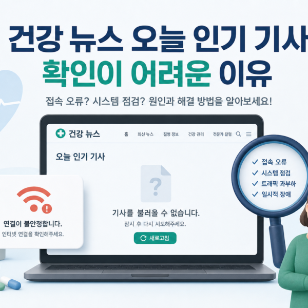 건강 뉴스 오늘 인기 기사 확인이 어려운 이유 관련 이미지