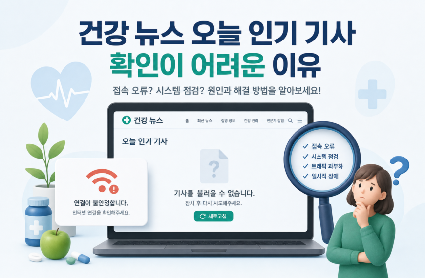 건강 뉴스 오늘 인기 기사 확인이 어려운 이유