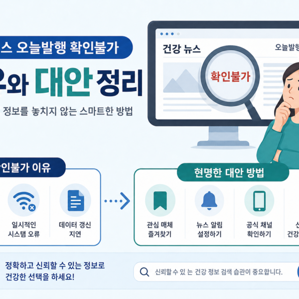 건강 뉴스 오늘발행 확인불가 이유와 대안 정리 관련 이미지