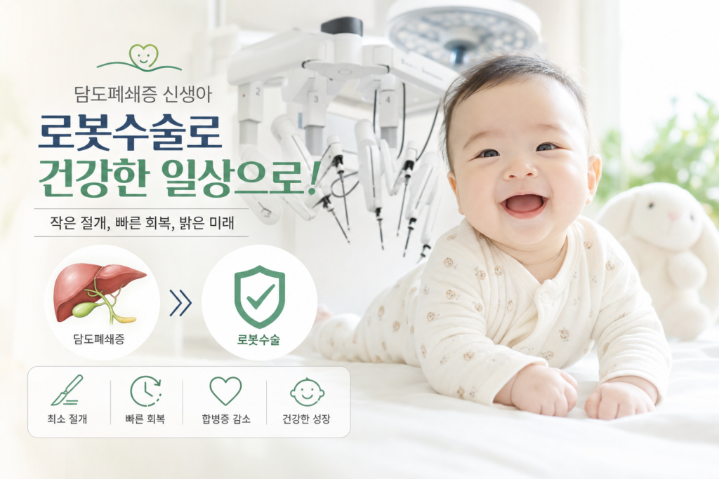 건강 담도폐쇄증 신생아 로봇수술로 회복한 사례 관련 이미지