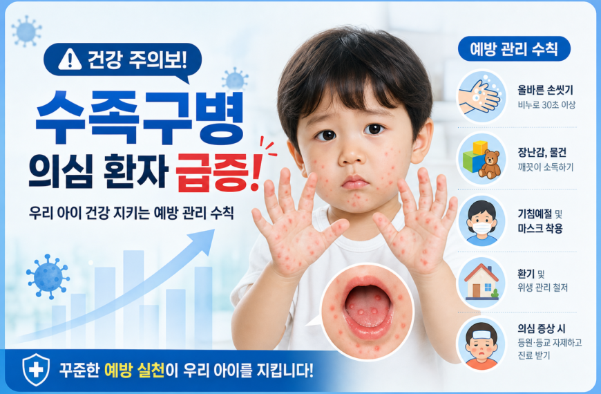 건강 수족구병 의심 환자 급증과 예방 관리 수칙