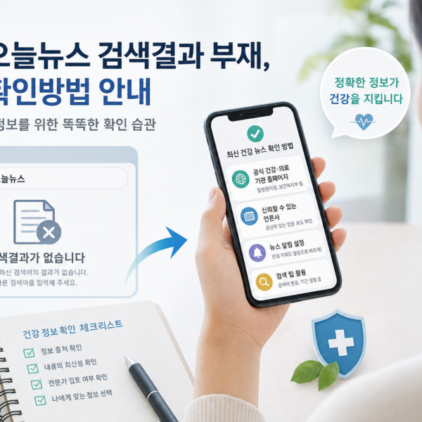 건강 오늘뉴스 검색결과 부재와 최신 확인방법 안내 관련 이미지