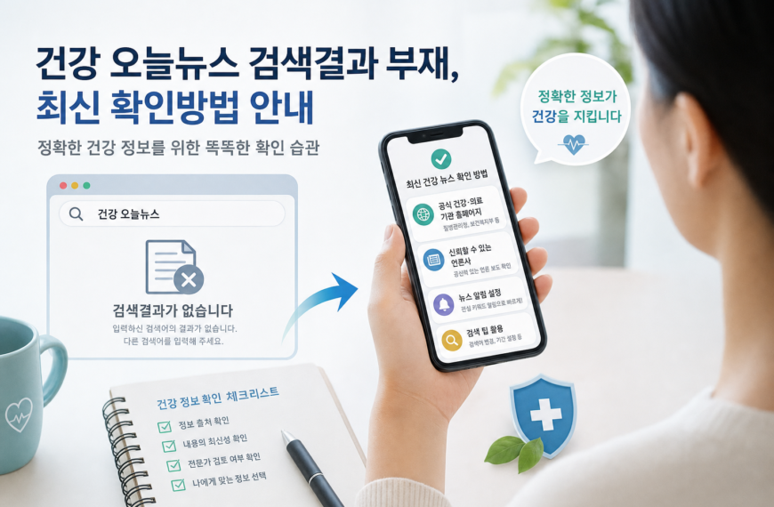건강 오늘뉴스 검색결과 부재와 최신 확인방법 안내