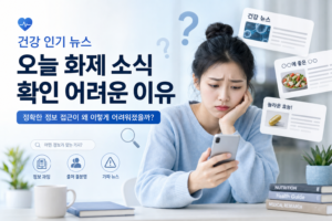 건강 인기 뉴스 오늘 화제 소식 확인 어려운 이유 관련 이미지