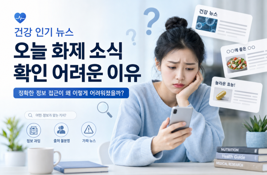 건강 인기 뉴스 오늘 화제 소식 확인 어려운 이유
