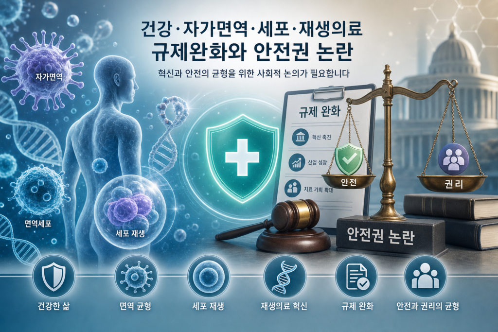 건강 자가면역세포 재생의료 규제완화 안전권 논란 관련 이미지