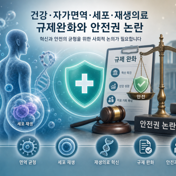 건강 자가면역세포 재생의료 규제완화 안전권 논란 관련 이미지