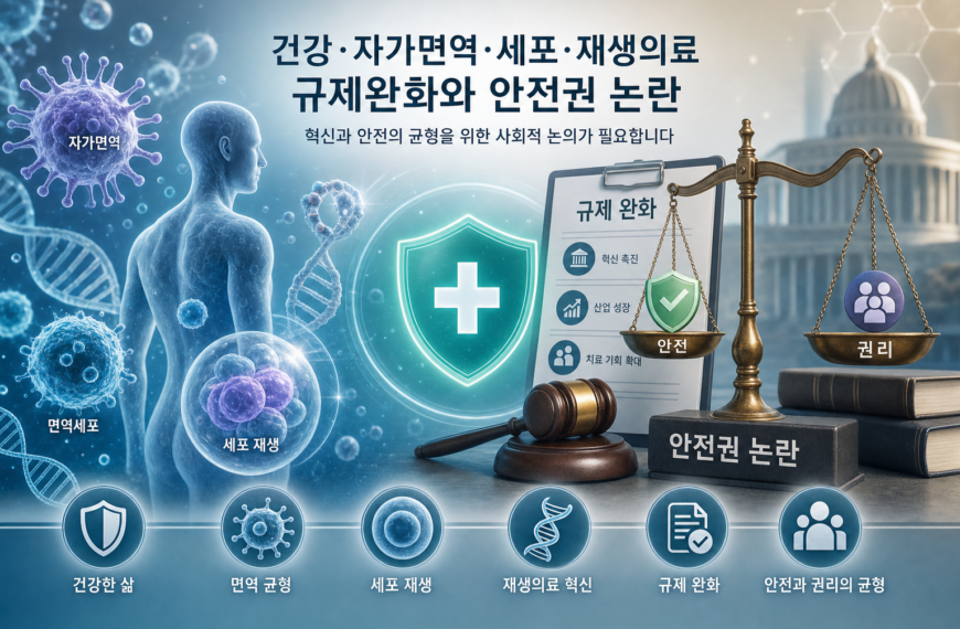 건강 자가면역세포 재생의료 규제완화 안전권 논란 관련 이미지