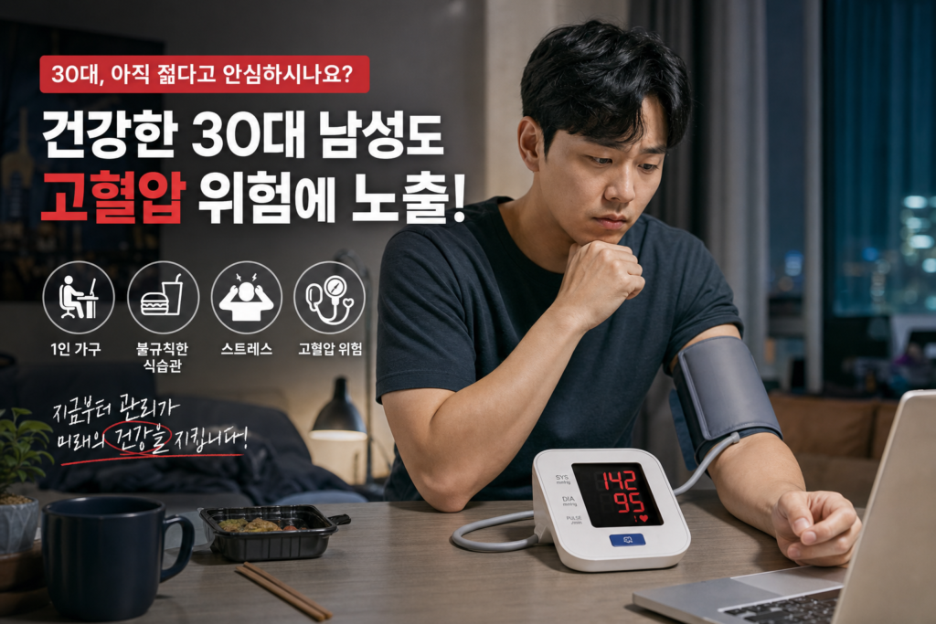 건강 청년 고혈압 30대 남성 1인 가구 위험 관련 이미지