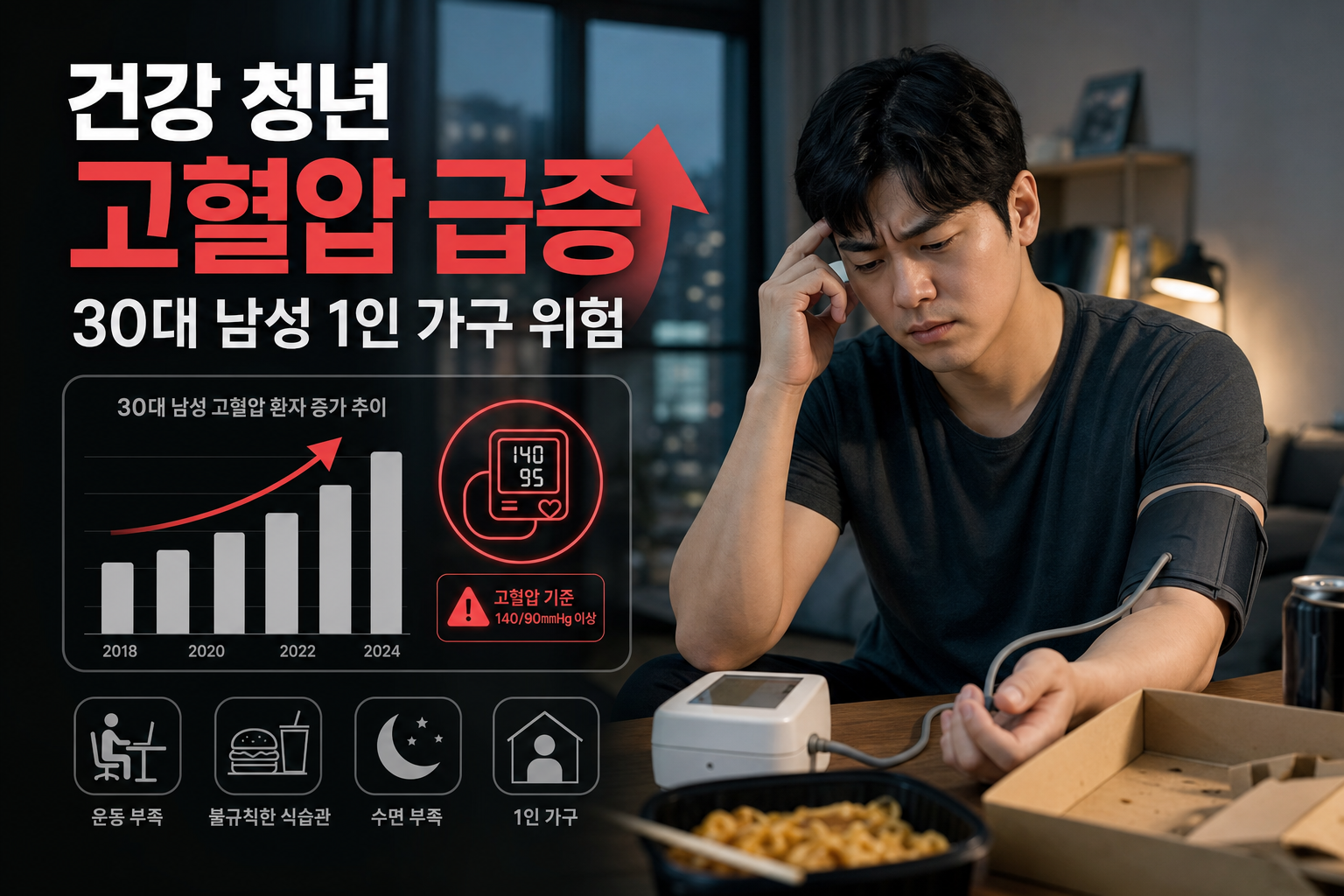 건강 청년 고혈압 급증 30대 남성 1인 가구 위험 관련 이미지