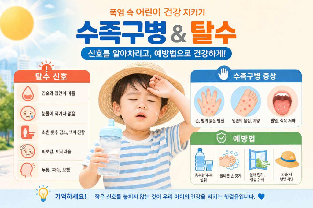건강 폭염 수족구병 어린이 탈수 신호와 예방법 관련 이미지