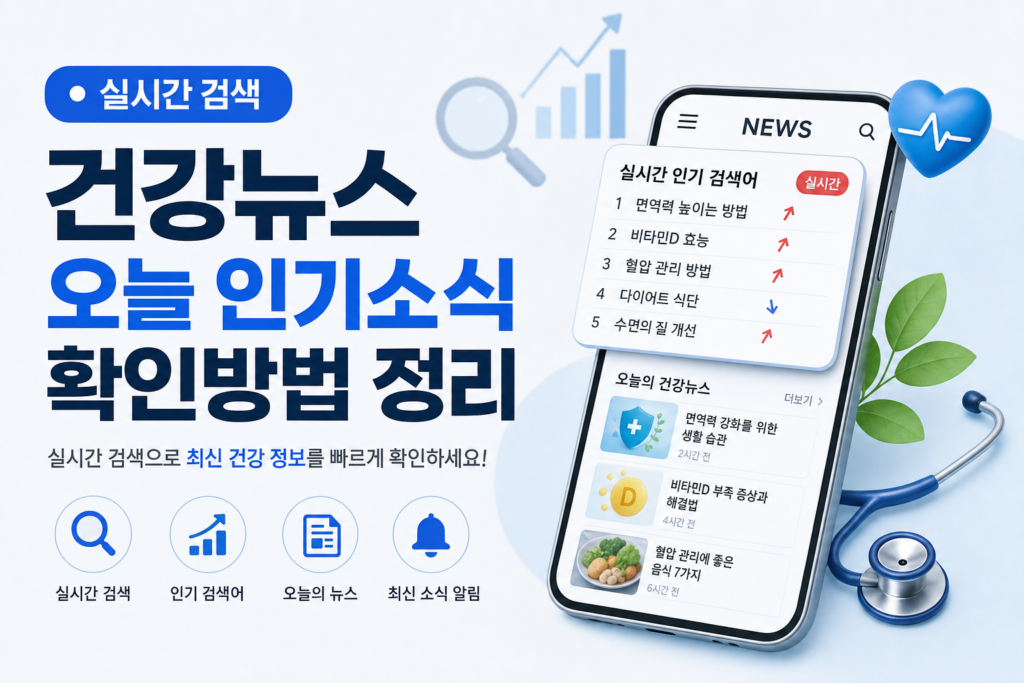 건강뉴스 실시간검색 오늘 인기소식 확인방법 정리 관련 이미지
