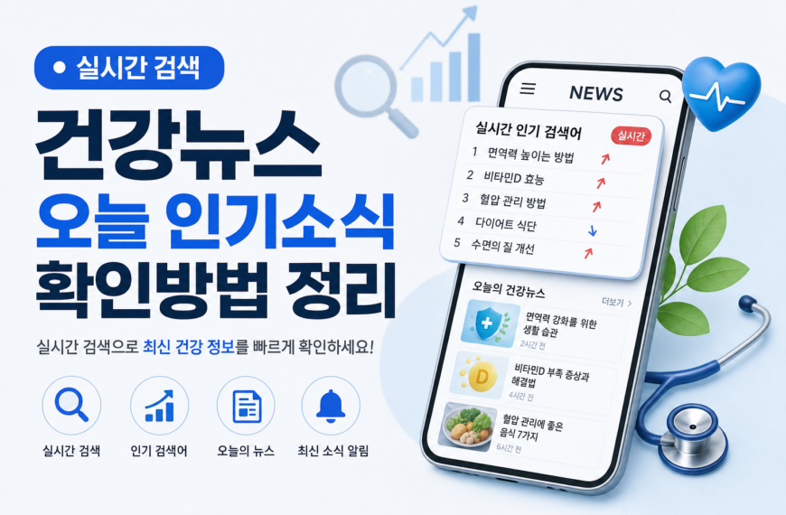 건강뉴스 실시간검색 오늘 인기소식 확인방법 정리