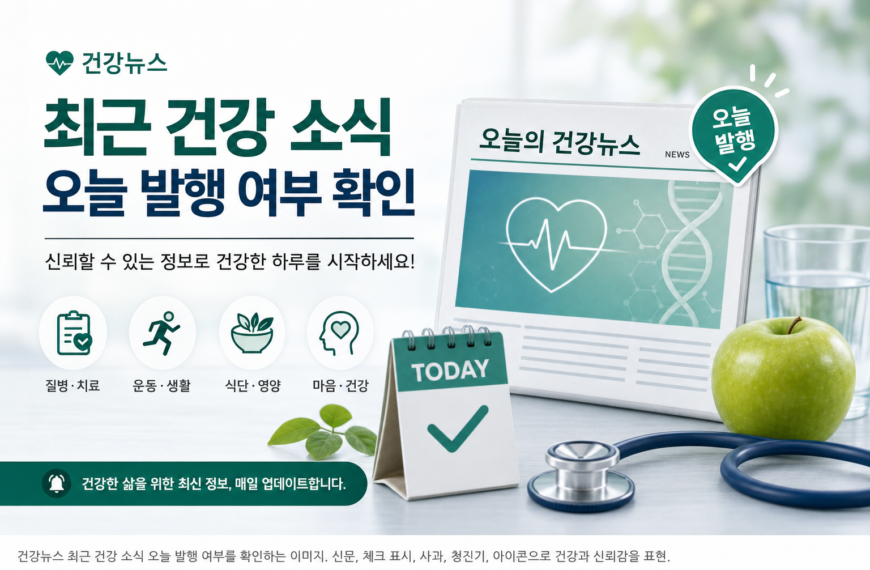 건강뉴스 최근 건강 소식 오늘 발행 여부 확인