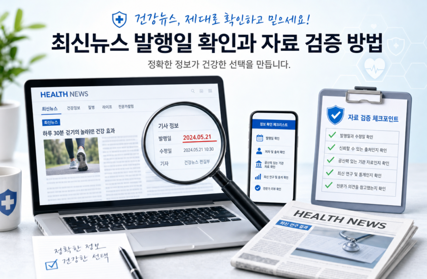 건강뉴스 최신뉴스 발행일 확인과 자료 검증 방법