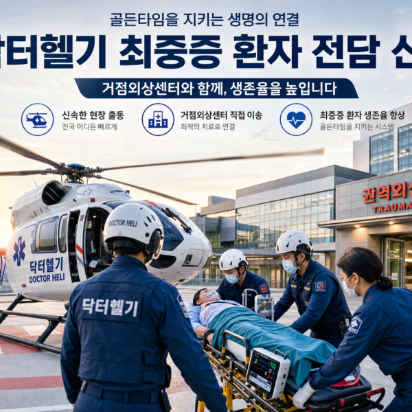 의료 닥터헬기 최중증 환자 거점외상센터 전담 신설 관련 이미지