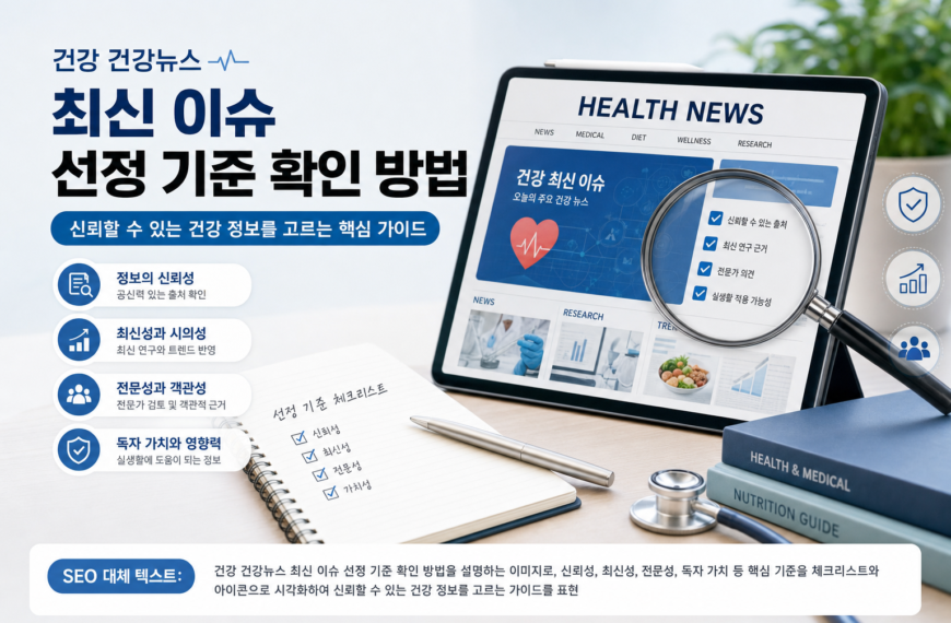 건강 건강뉴스 최신 이슈 선정 기준 확인 방법