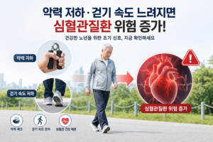 건강 노인 악력저하 걷기속도 심혈관질환 위험 증가 관련 이미지