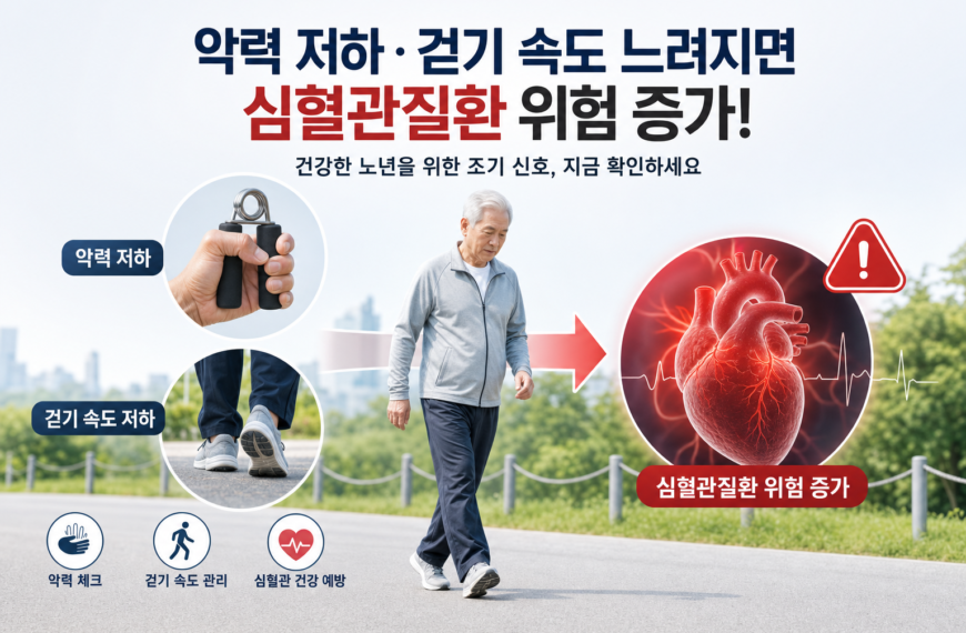건강 노인 악력저하 걷기속도 심혈관질환 위험 증가