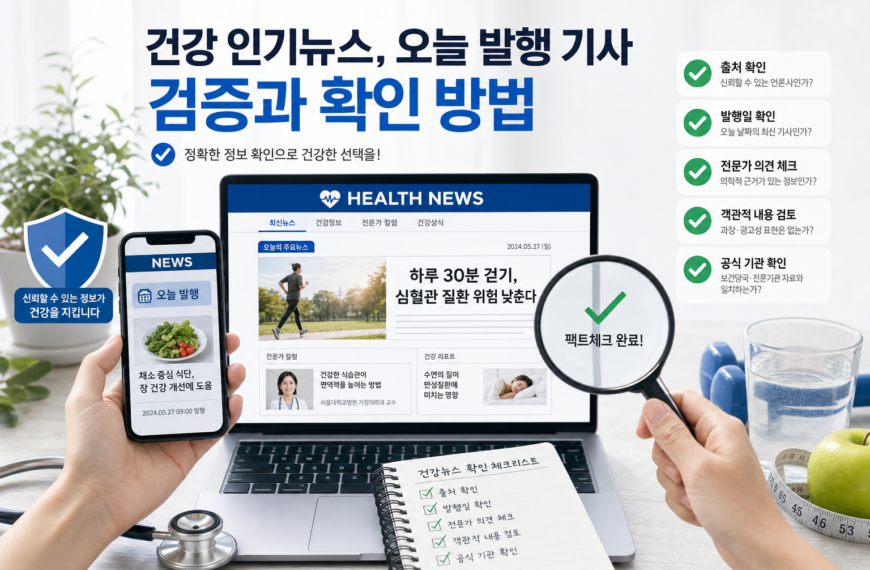 건강 인기뉴스 오늘 발행 기사 검증과 확인 방법