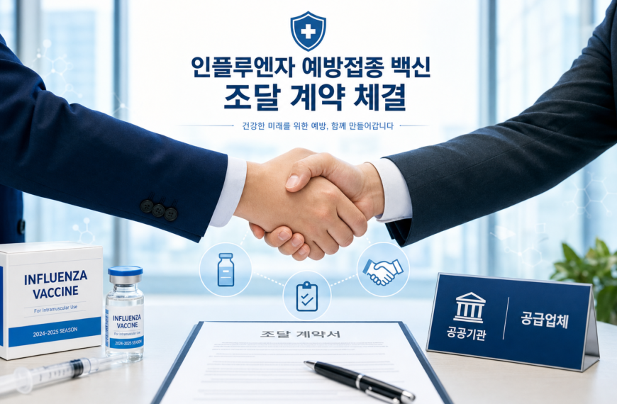 건강 인플루엔자 예방접종 백신 조달 계약 체결 관련 이미지
