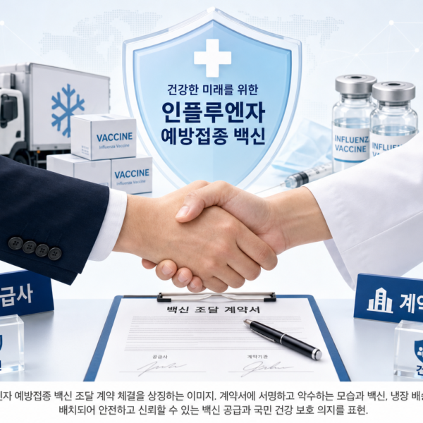 건강 인플루엔자 예방접종 백신 조달 계약 체결 관련 이미지