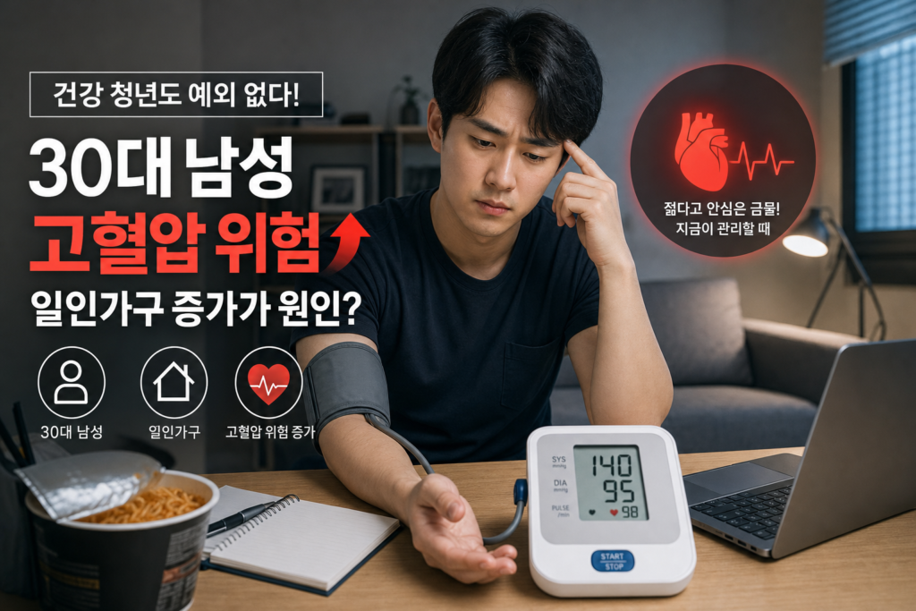 건강 청년 고혈압 30대 남성 일인가구 위험 증가 관련 이미지