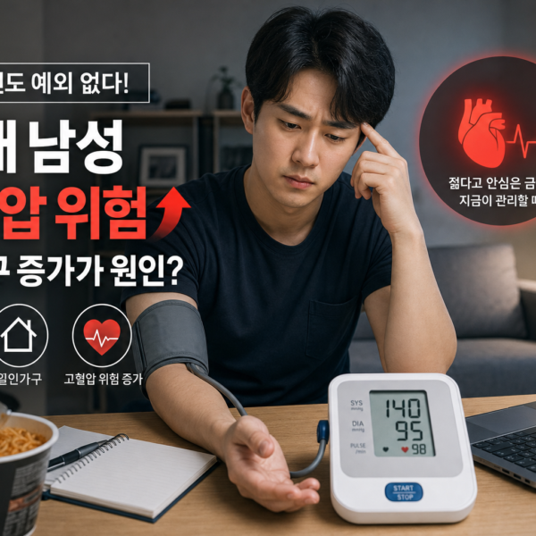 건강 청년 고혈압 30대 남성 일인가구 위험 증가 관련 이미지