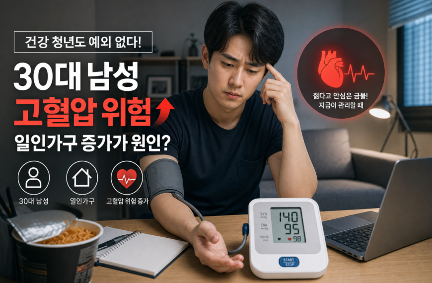 건강 청년 고혈압 30대 남성 일인가구 위험 증가 관련 이미지