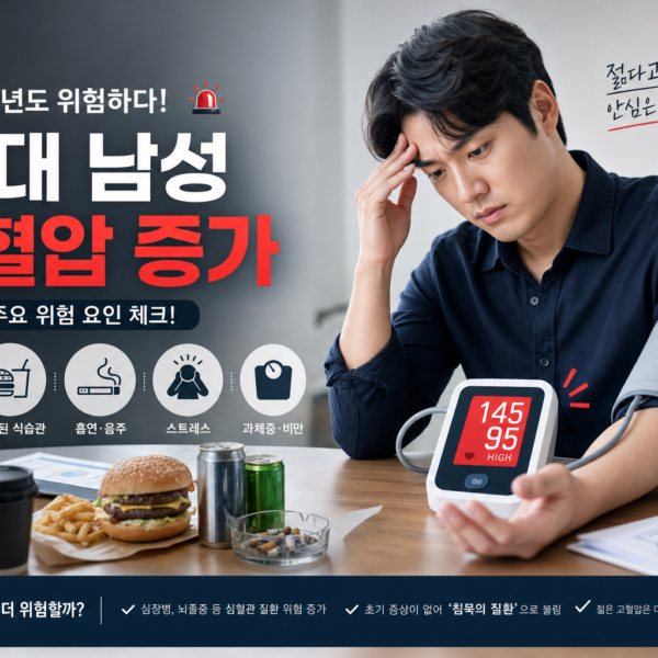 건강 청년 고혈압 증가 30대 남성 위험 요인 관련 이미지