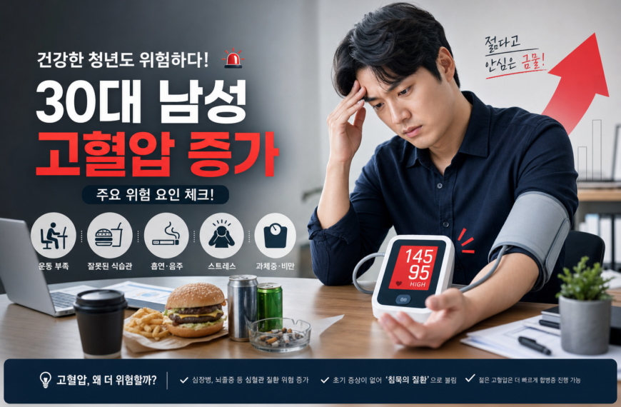 건강 청년 고혈압 증가 30대 남성 위험 요인