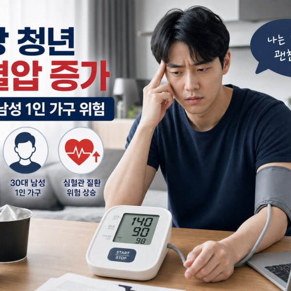 건강 청년 고혈압 증가와 30대 남성 1인 가구 위험 관련 이미지