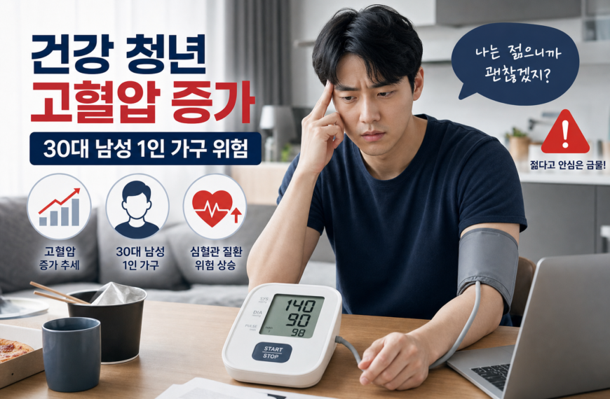 건강 청년 고혈압 증가와 30대 남성 1인 가구 위험