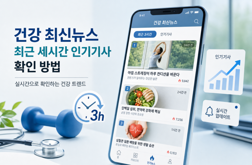 건강 최신뉴스 최근 세시간 인기기사 확인 방법