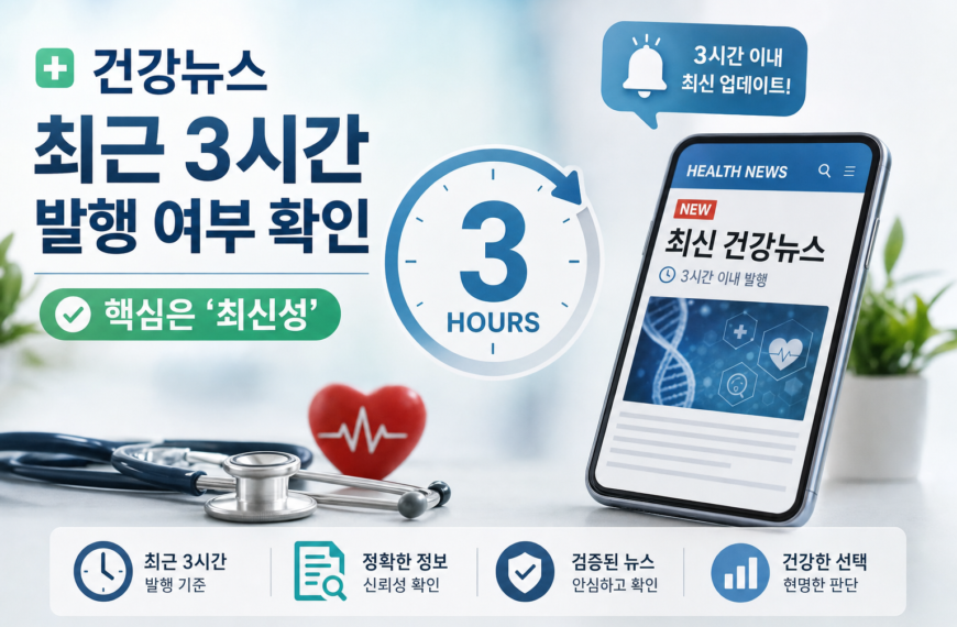 건강뉴스 최근 3시간 발행 여부 확인과 판단 기준