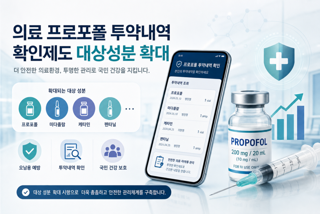 의료 프로포폴 투약내역 확인제도 대상성분 확대 관련 이미지