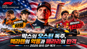 막스의 33점 싹쓸이, 타이틀 판도를 바꿨을까? | 2025 미국 GP 복기